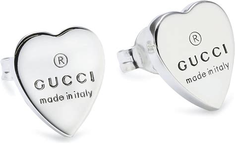 orecchini gucci argento scuro|Orecchini a cuore Gucci trademark in argento 925 .